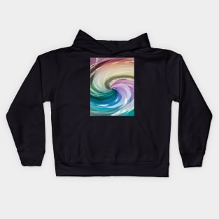 Abstract, Marble, Watercolor, Colorful, Vibrant Colors, Textured Painting, Texture, Gradient, Wave, Fume, Wall Art, Modern Art Kids Hoodie